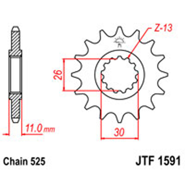 JT JT Gear Box Sprockets G/B 1591-16 (2091)